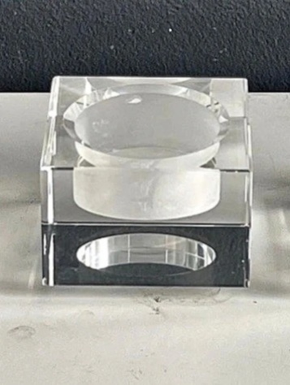 Oleg Cassini Signed Crystal Votive Candle Holders Set of 3 Clear Frosted